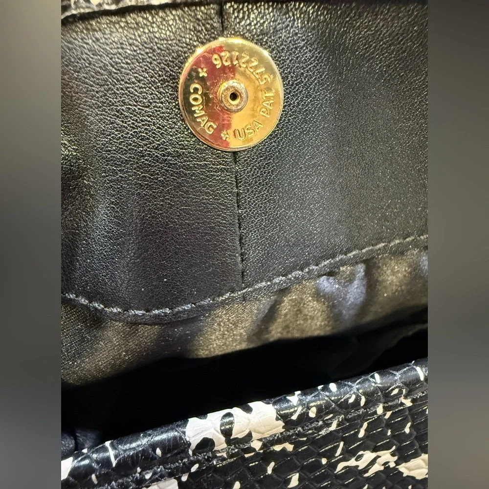 Coach Black Madison Phoebe Shoulder Bag with python-print side panels. EUC - Picture 12 of 15